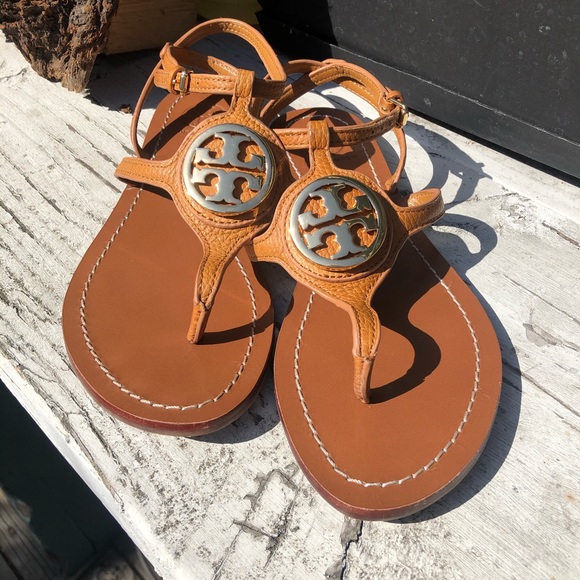Tory Burch Shoes - Tory Burch Leticia Tan Leather Thong Ankle Sandal